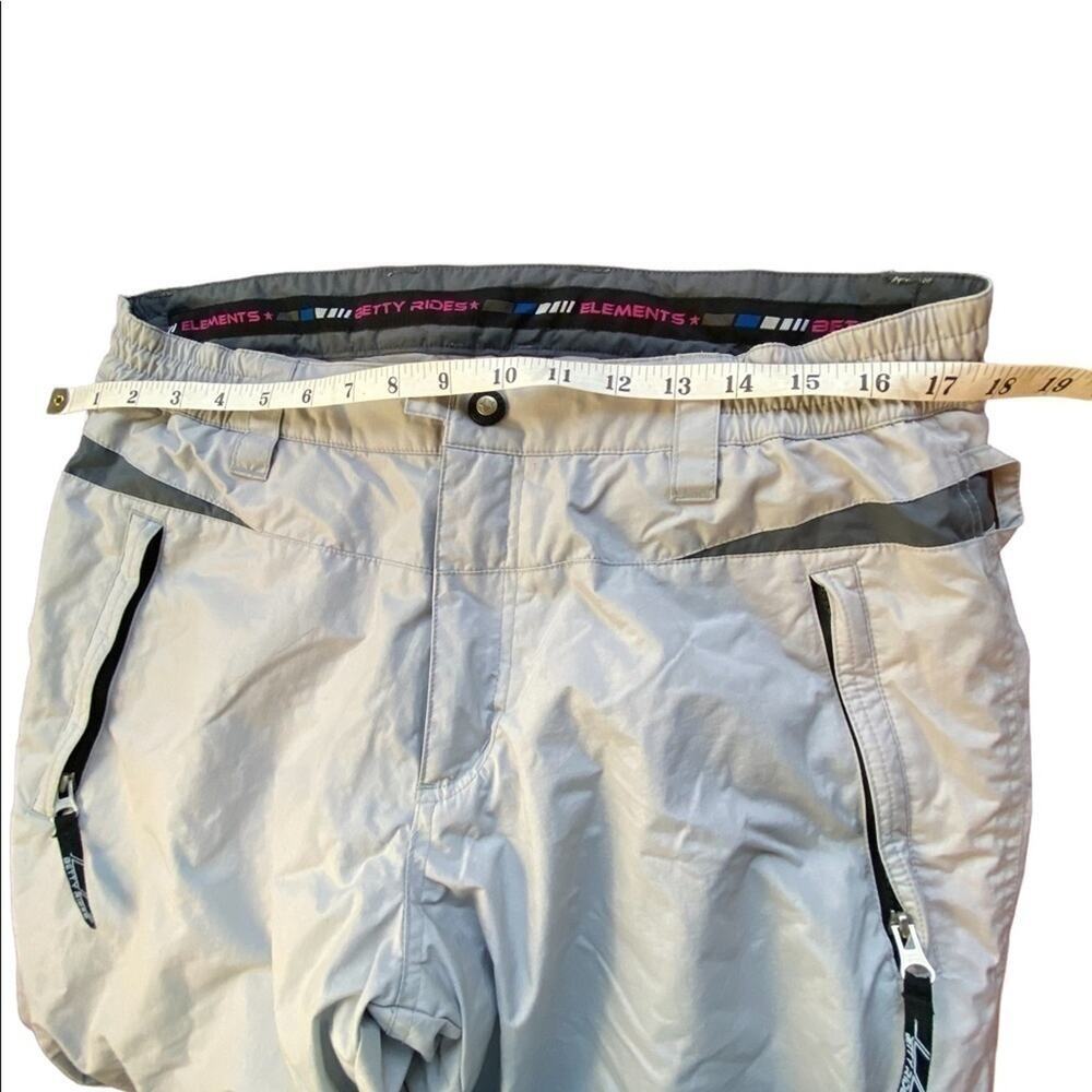 Betty Rides Elements Grey Off White Ski Snowboard Pants Women's Size Large - Picture 6 of 12